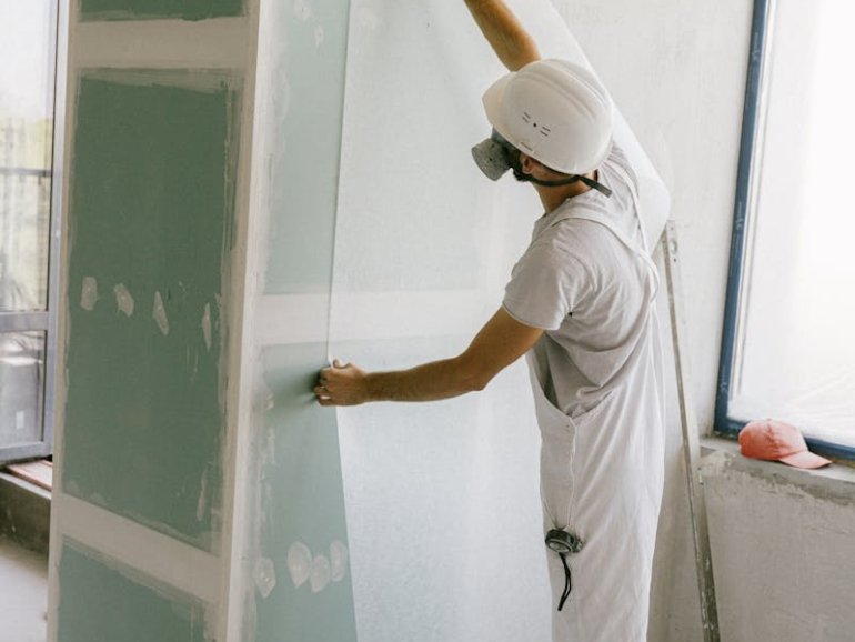 A Construction Worker Working at Site